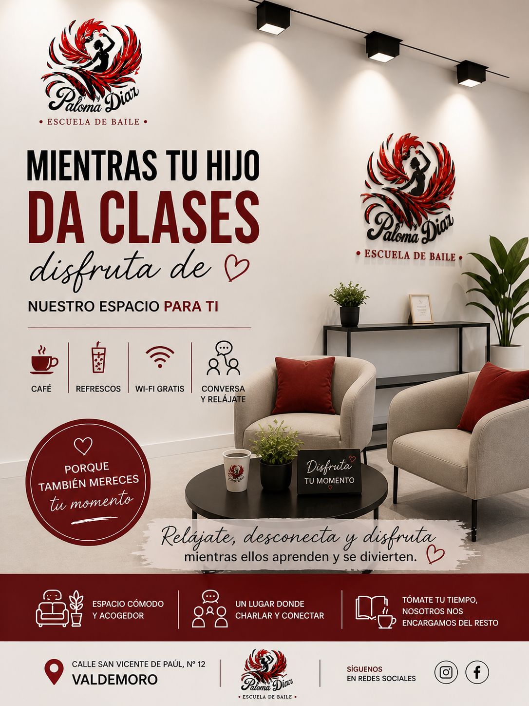 Cafetería y zona de descanso