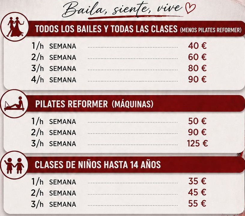 Tarifas y opciones de clases